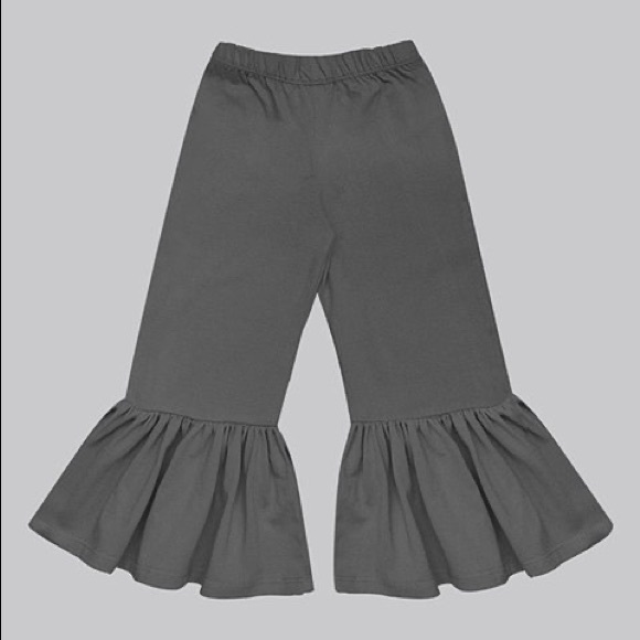 Girls Charcoal Gray Boho Bell Bottoms Pants
